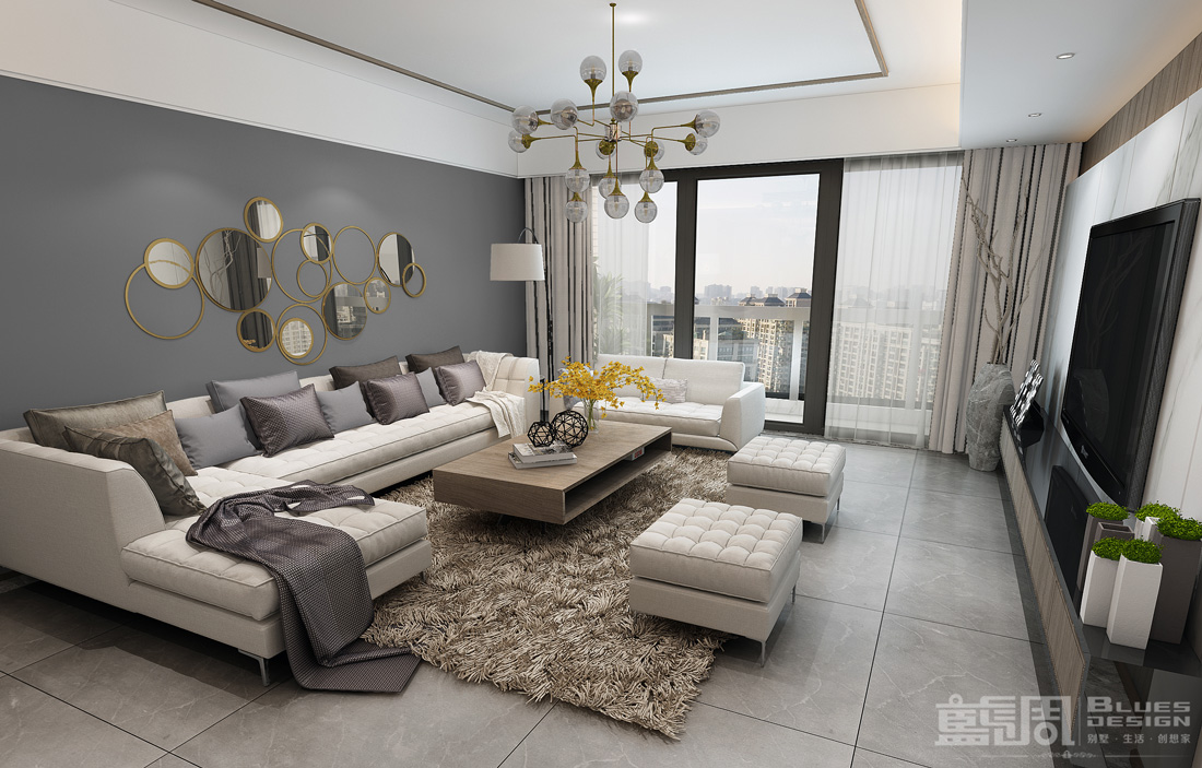 曦灣天馥私宅設(shè)計:客廳1