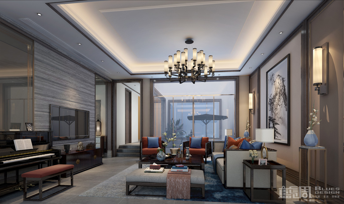 公園大地別墅設計-客廳