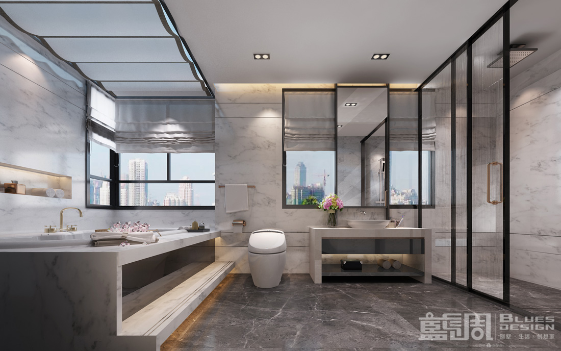 深圳硅谷別墅設計:主衛 城市山谷別墅設計|藍調設計