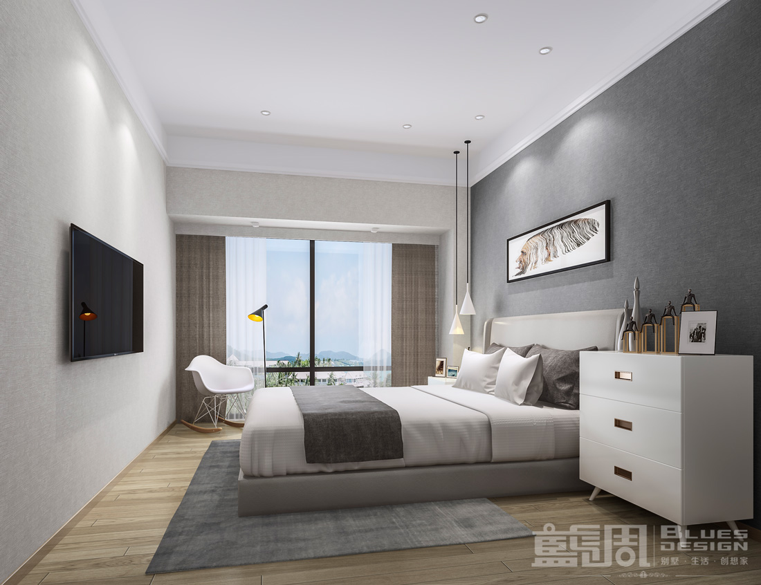 深圳尚峰私宅設計-主臥 | 藍調設計