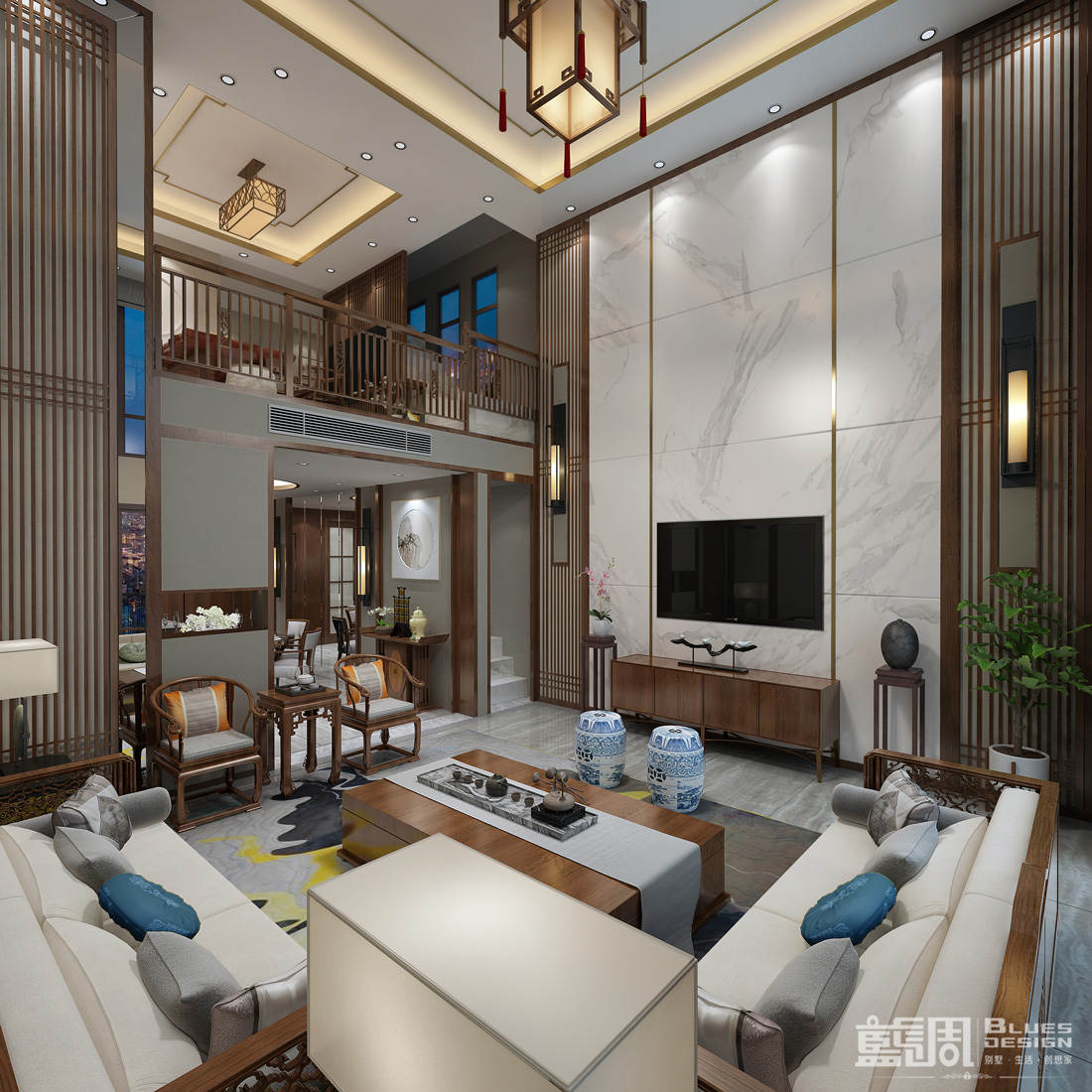 藍(lán)調(diào)設(shè)計(jì)|雍地軒別墅設(shè)計(jì)